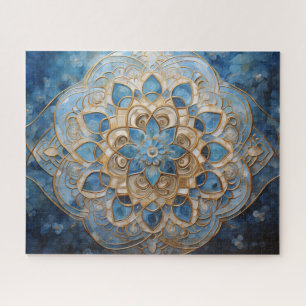 Puzzle Mandala Blue Gold