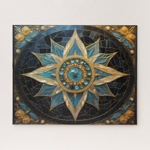 Puzzle Mandala Blue Gold