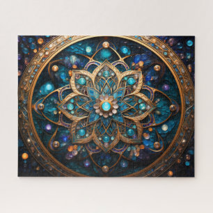 Puzzle Mandala Blue Gold