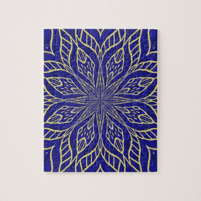 Puzzle Mandala de la Fleur Dorée (Vertical)