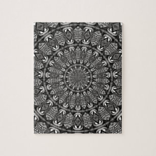 Puzzle Mandala monochrome