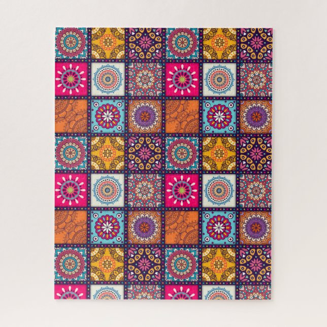 Puzzle Mandala motif coloré ethnie marocaine (Vertical)