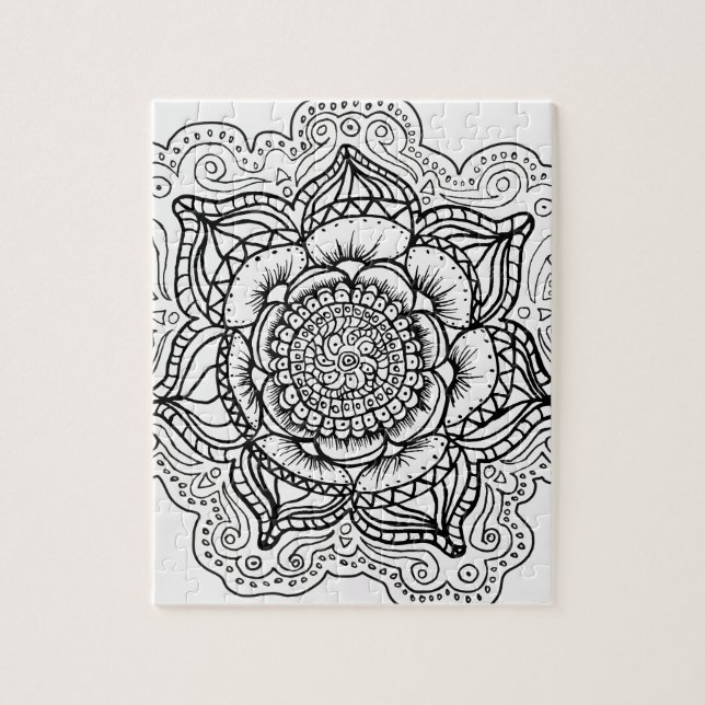 Puzzle Mandala noir et blanc (Vertical)