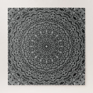 Puzzle Mandala noir et blanc de zen