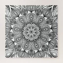 Mandala noir et blanc Trippy Psychedelic Hippie
