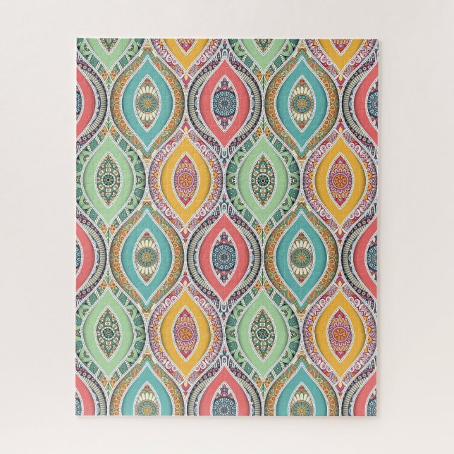 Puzzle Mandala pattern colourful ethnic Moroccan (Vertical)