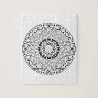 Puzzle Mandala. Patters noirs et blancs oriental