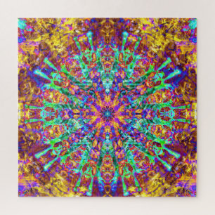 Puzzle Mandala Psychedelic Trippy Hippie Color Splash