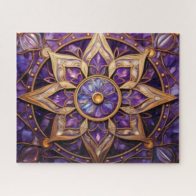 Puzzle Mandala Purple Gold (Horizontal)