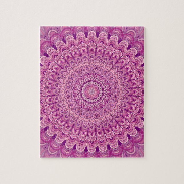 Puzzle Mandala rose de fleur (Vertical)