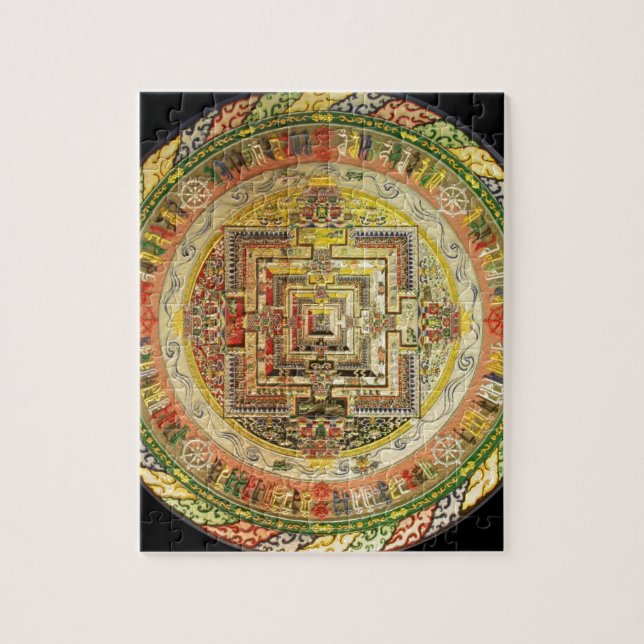 PUZZLE MANDALA TIBÉTAIN ÉSOTÉRIQUE COLORÉ (Vertical)