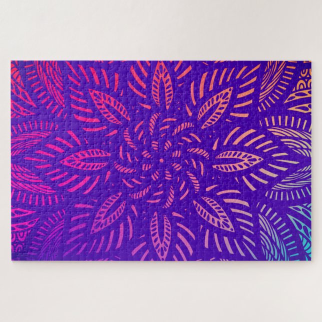 Puzzle Mandala Vibrant Design (Horizontal)
