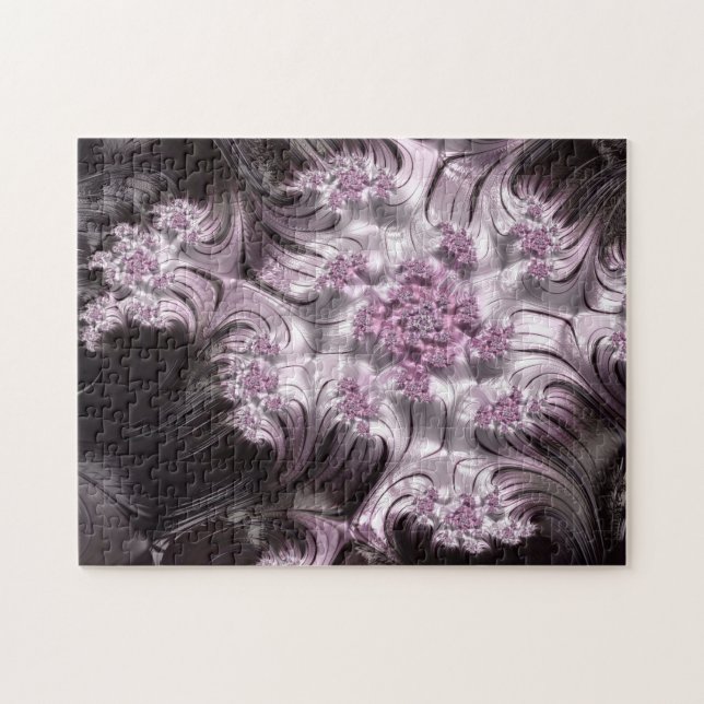 Puzzle Mandelbrot Set Art numérique fractal rose et noir (Horizontal)