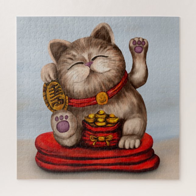 Puzzle Maneki-neko Beckoning cat (Vertical)