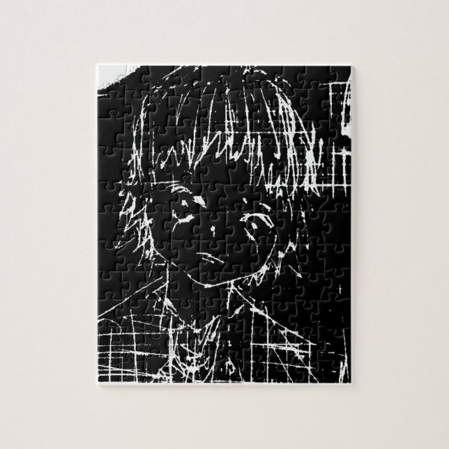 Puzzle manga d'anime projet quotidien noir (Vertical)