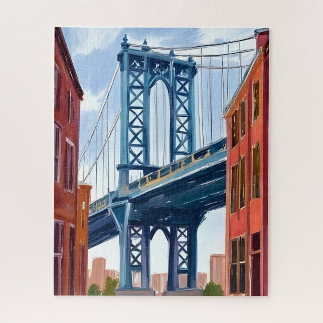 Puzzle Manhattan Bridge New York City Painting (Vertical)