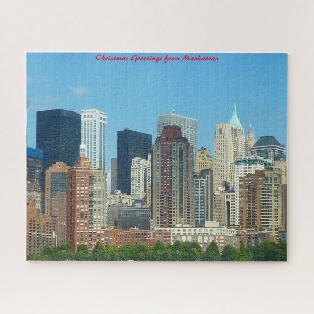 Puzzle Manhattan Skyline New York.voeux de Noël (Horizontal)