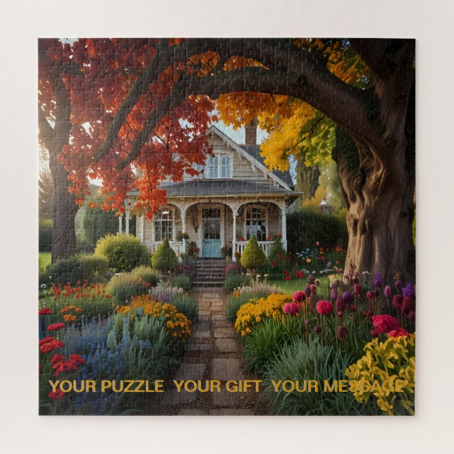 Puzzle Manoir Sous Novembre Automne (Vertical)