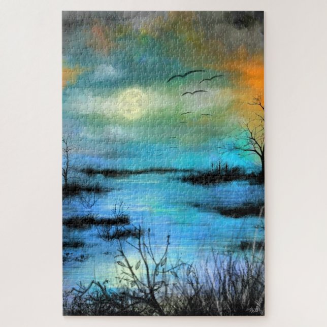 Puzzle Marais - Aquarelle (Vertical)