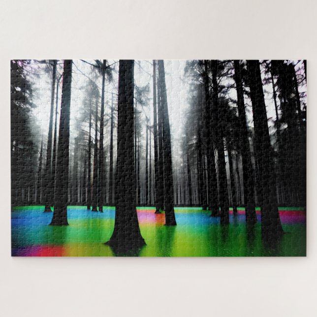 Puzzle Marais arc-en-ciel en Forêt Noire et Blanche (Horizontal)