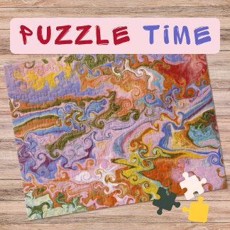 Puzzle Marbling Art coloré Flux orange violet