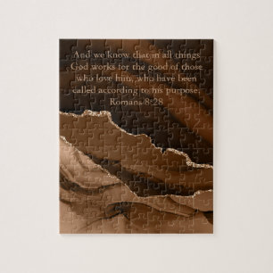 Puzzle Marbre Agate Brown Or Bible Verse Romans 8
