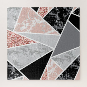Puzzle Marbre géométrique avec Parties scintillant rose :