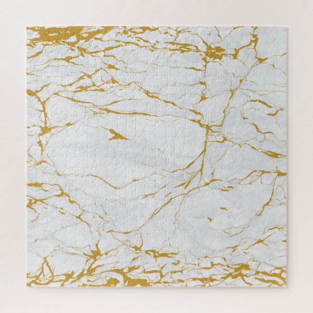 Puzzle Marbre Golden Texture Motif sans couture (Vertical)