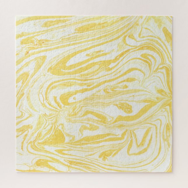 Puzzle Marbre jaune élégant : Texture dessinée à la main (Vertical)