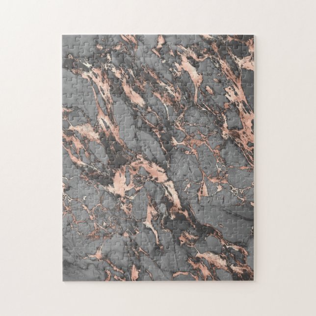 Puzzle Marbre rose gris or design moderne (Vertical)