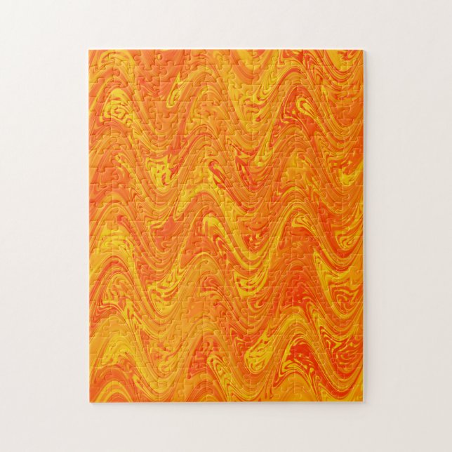 Puzzle Marbrure Orange Jaune Rouge Motif (Vertical)