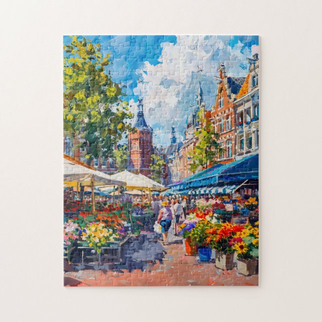 Puzzle Marché aux fleurs avec fantaisie de bâtiments hist (Vertical)