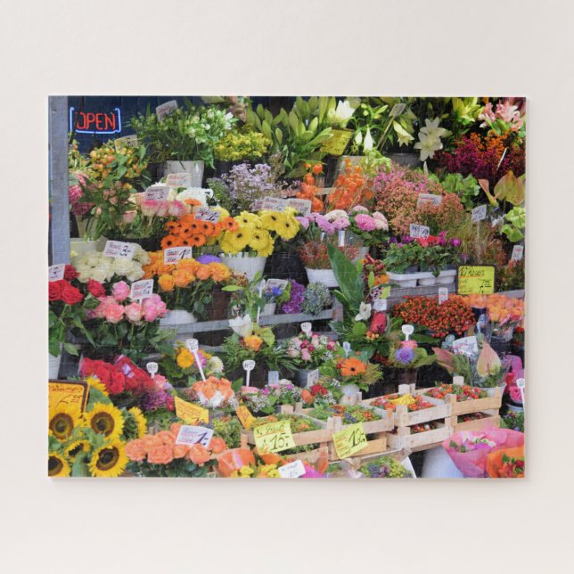 Puzzle Marché aux fleurs -Rues d'Allemagne -16x20 -520 pc (Horizontal)