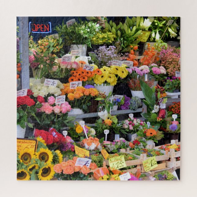 Puzzle Marché aux fleurs -Rues d'Allemagne -20x20 -676 pc (Vertical)