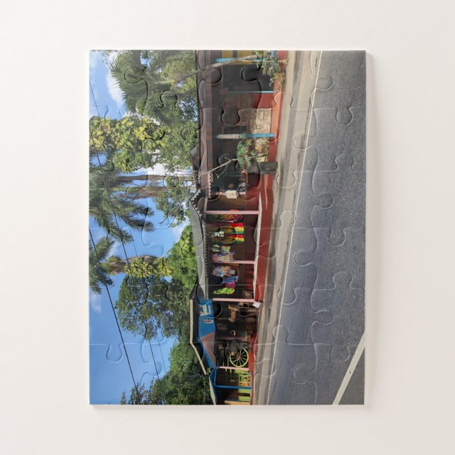 Puzzle Marché d'artisanat tropical routier (Vertical)