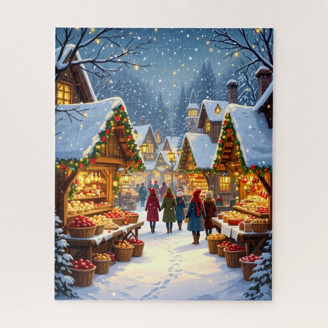 Puzzle Marché de vacances d'hiver (Vertical)