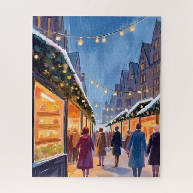 Puzzle Marché des Fêtes Joyeux Noël Peinture (Vertical)