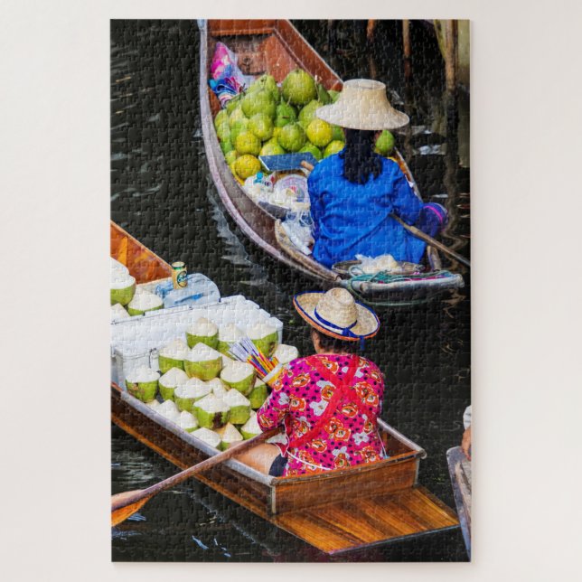 Puzzle Marché flottant à Bangkok (Vertical)