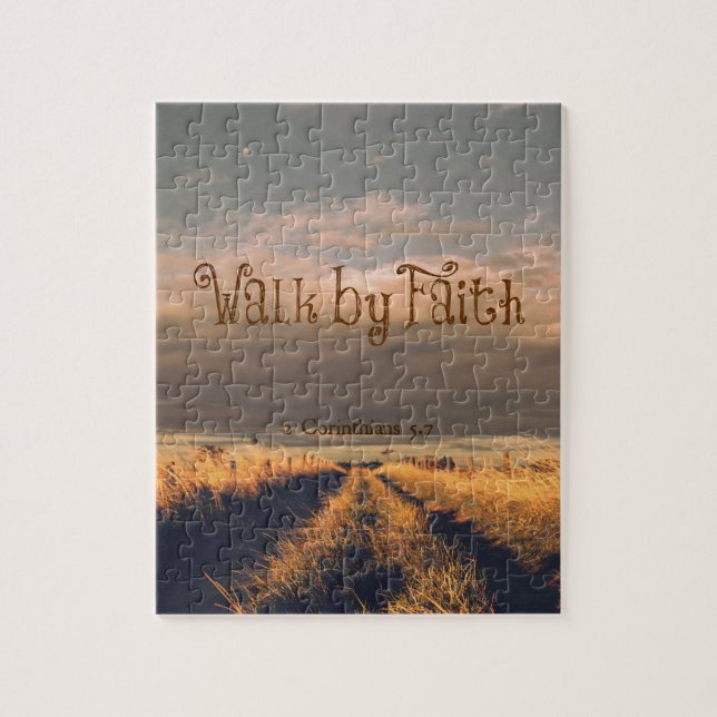Puzzle Marche par la foi Bible Verse Écriture (Vertical)