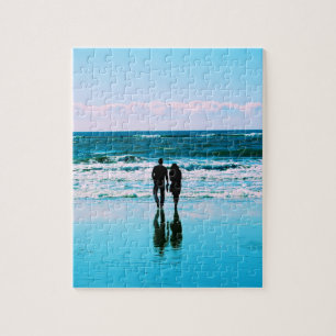 Puzzle Marche romantique sur la plage - 8x10 - 110 pc