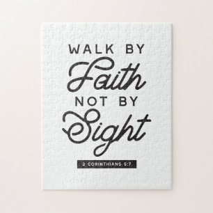 Puzzle "Marcher par la foi" Bible Verse Typographie Desig