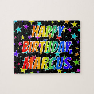 Puzzle "MARCUS" Prénom, amusant "HEUREUX ANNIVERSAIRE"