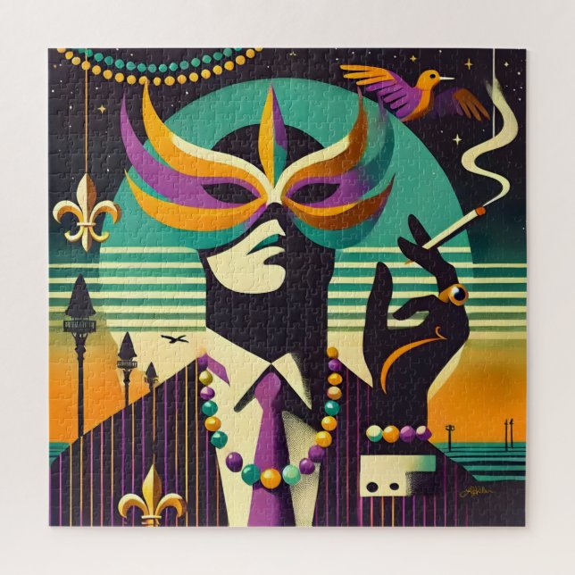 Puzzle Mardi Gras l'Homme qui Fume (Vertical)