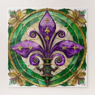 Puzzle Mardi Gras Vitrail Fleur de lis