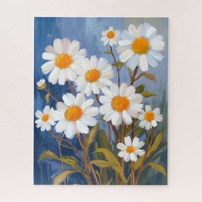 Puzzle Marguerites aquarelle fleurs peintes (Vertical)