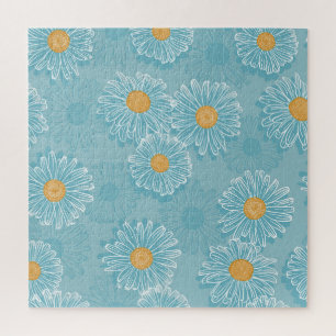 Puzzle Marguerites vintages : motif aux contours fleuris.