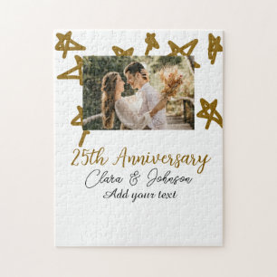 Puzzle Mariage Anniversaire ajouter nom année image or ét