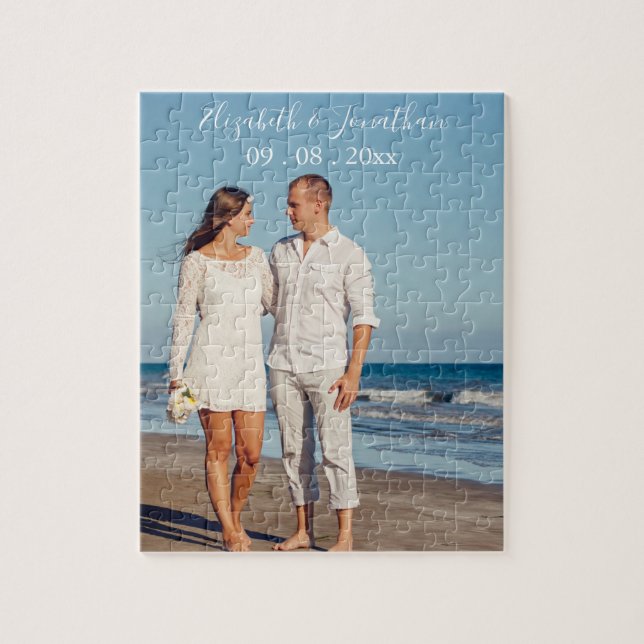 Puzzle Mariage de destination avec photo personnalisée (Vertical)