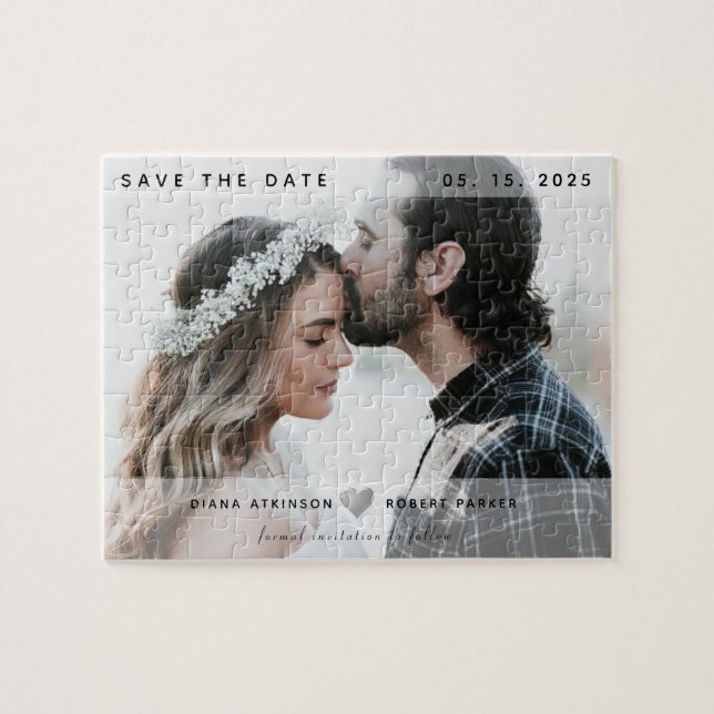 Puzzle Mariage Enregistrer La Date Invitation (Horizontal)