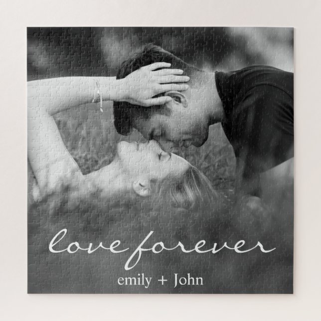 Puzzle Mariage Forever Names Date Photo (Vertical)